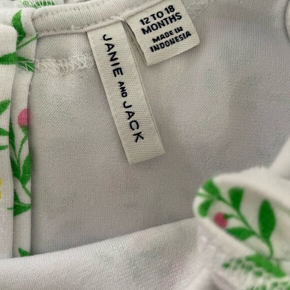 Janie and Jack Lot of Two Ruffle Ponte Top Orange and White Size 12/18 Month - Picture 6 of 6